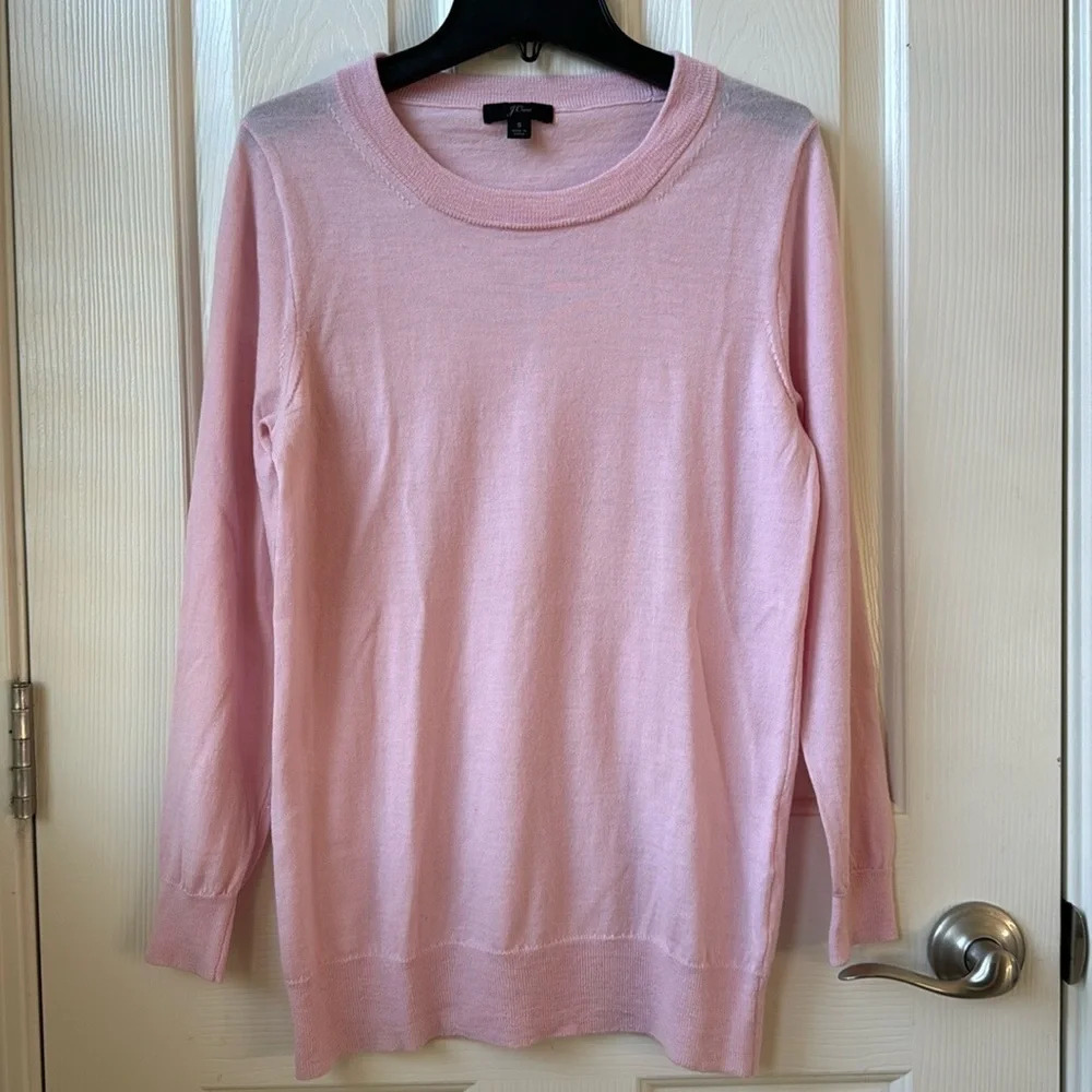J.Crew Women’s merino wool Crewneck Knit Sweater Pink Small